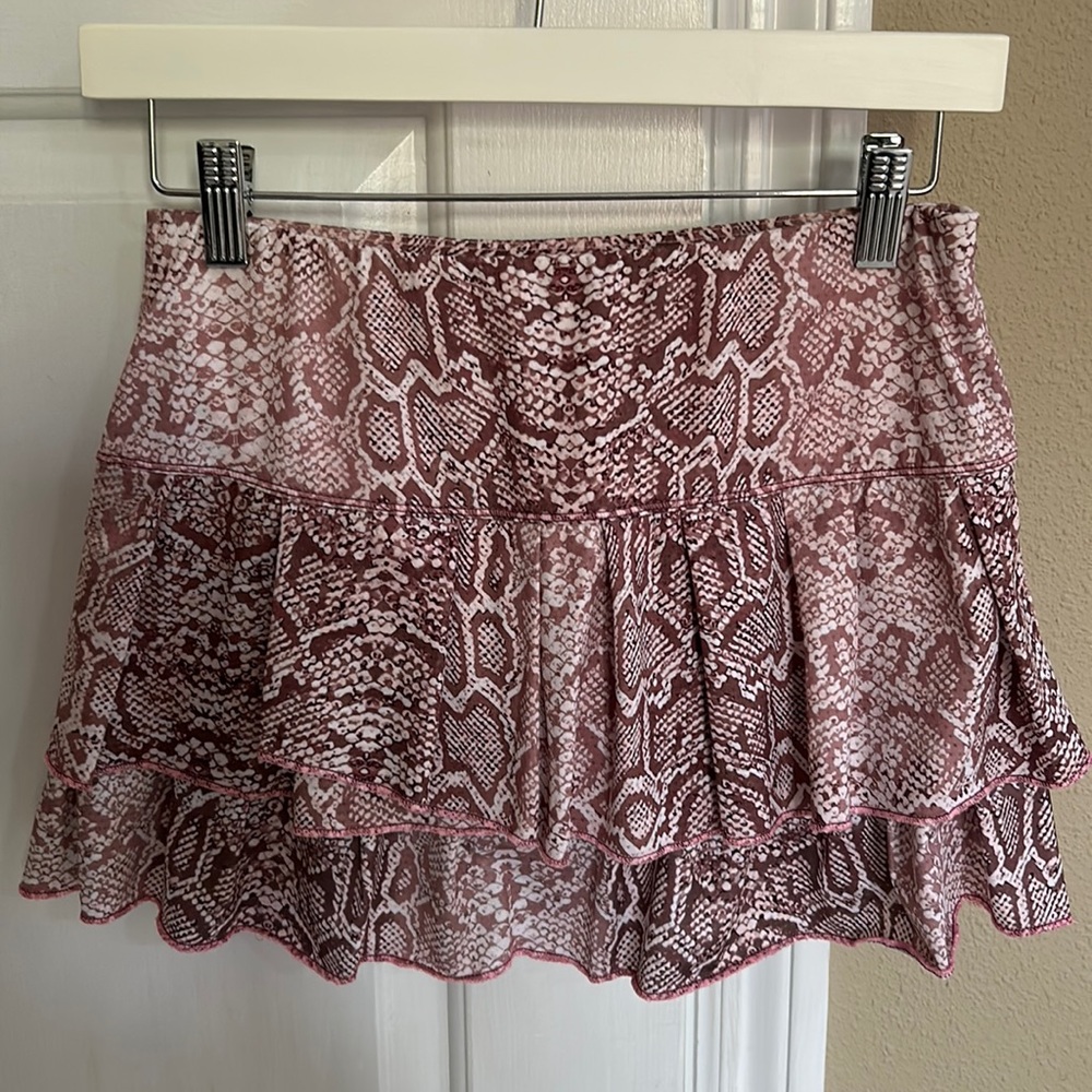 Luck In Love pink snakeskin tennis skirt - size S